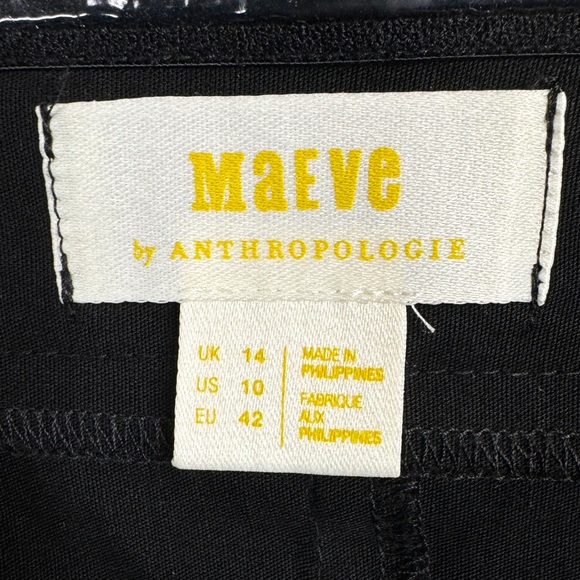 ANTHROPOLOGIE Maeve Strapless Slim Flare Jumpsuit NEW Size 10 Black Magic Fabric - Picture 13 of 14